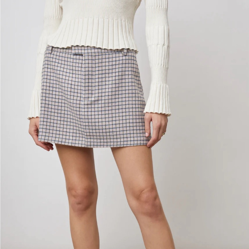Rails Prim Skirt Lilac Navy Mini Check Women’s Size 8 NEW with Tags